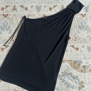 Black One-Shoulder Women's Skirt